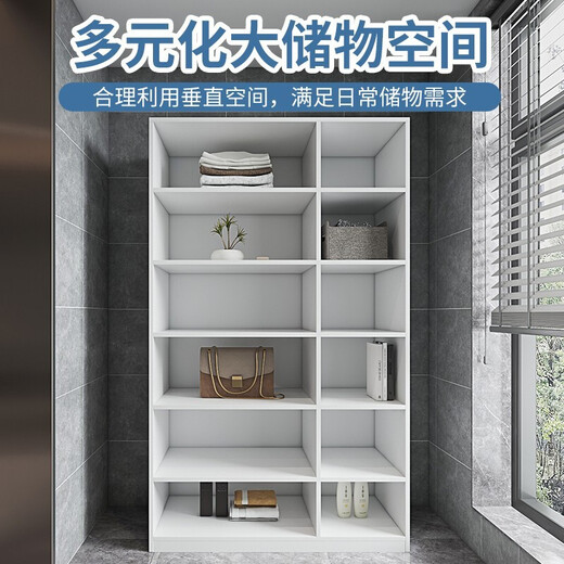 Bumanlen solid wood sunscreen wall storage cabinet large capacity shoe cabinet floor-standing moisture-proof bay window cabinet custom-made sundry cabinet six-door model length 120 depth 50 height 200 free installation