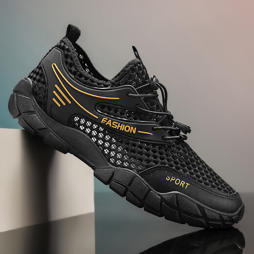 
GVTZ cut-code mesh shoes for men's breathable thin anti-odor mesh hollow mesh shoes for boys 2025 summer new casual shoes sports shoes junior high school students running shoes single net hiking shoes quick-dry shoes K736 blue 42 standard sports code