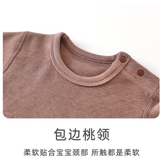 贝乐咿婴儿连体衣德绒包屁衣秋冬装宝宝三角内衣男女童保暖新生儿睡衣 6167-蓝灰 59cm 【建议1-3月体重8-12斤】