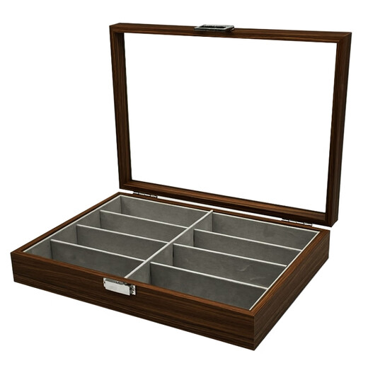 Xiyi verres de rangement Lunettes de soleil Lunettes de soleil Souettes à affichage multi-grilles Grain Poussières anti-poussière Verres portables Rack 8 verres de grille Intérieur gris 35 * 26 * 7,5 cm