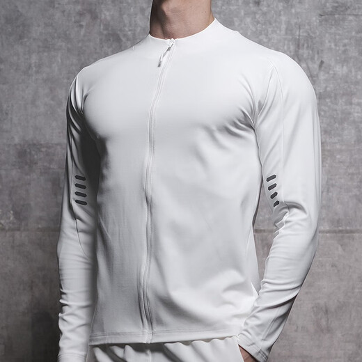 Lutielang Cardigan Zipper Sports Jacket Men's Sports Student Baseball Uniform Cycling Suit Stand Collar Jacket Fitness Training Black XXL