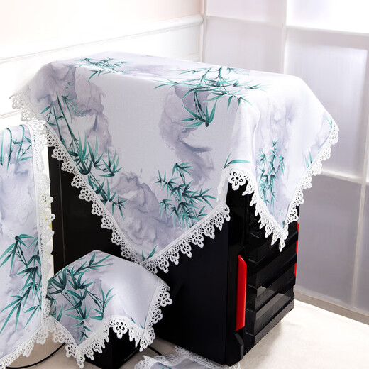 Qiaoliner desktop cover cloth dust cover main unit case waterproof protective cover audio cover cloth subwoofer karaoke machine dust cover green happy bamboo (waterproof and oil-proof) universal cover towel 60*60cm