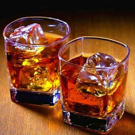 乐美雅 LUMINARC乐美雅威士忌啤酒酒杯一套装四方洋酒杯子三两白酒杯家用水晶玻 圆款两支洋酒杯200ml-13791