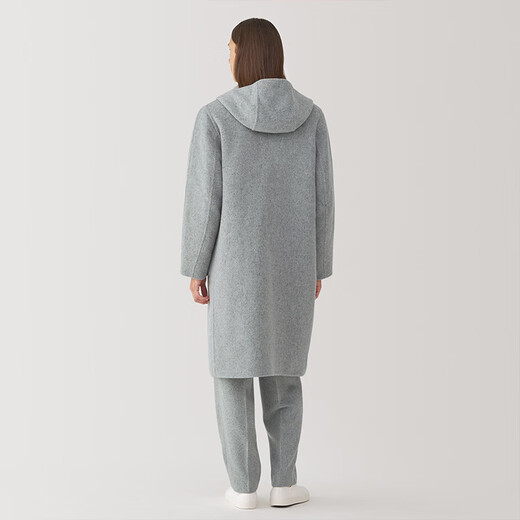 Muji Labo Men's Men's Cashmere Mlean Hooded Woolen Coat Veste d'hiver AF011A4A GREN LIGHT L (175 / 100A)