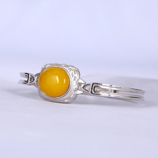 Mingpo Shijia Silver S925 Amber Bracelet Natural Beeswax Bracelet Women's Baltic Bracelet Jewelry Birthday Gift Authentic