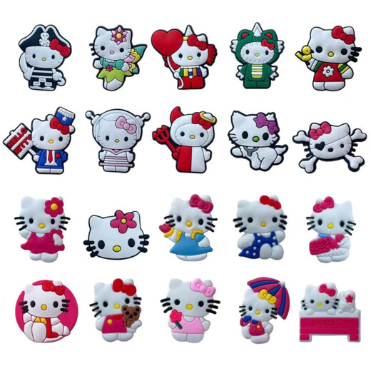 Lochschuhe Sanrio Schuhe Schnalle Cartoon PVC Weiche Kleber abnehmbarer Orament 4 Packs