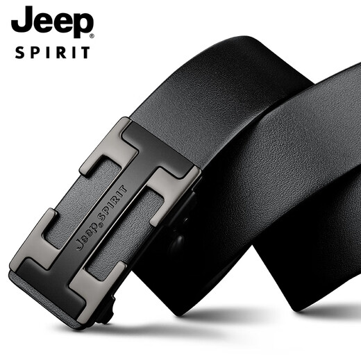 JEEP SPIRIT吉普皮带男士头层牛皮商务无牙内穿自动扣腰带真皮七夕礼物送男友