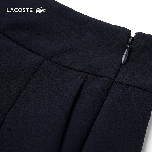 LACOSTE French crocodile women's side zipper design simple casual daily commuting versatile pleated shorts GF3879 166/navy blue 34 155
