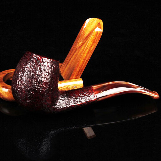 Italian Heather Pipe Men's Gift Birthday Boad Boad pour les aînés Jade sculpture de couverture Sandblasting 677