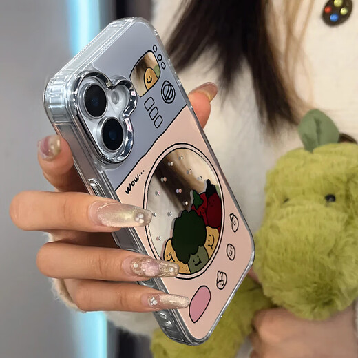 Dufana suitable for Apple 16 women's new mobile phone case iPhone16 promax comes with mirror niche non-colliding model 14 high-end sense 13 ultra-thin mirror 12 hard shell anti-fall protective cover high-definition mirror flip fruit and vegetable portable make-up mirror iPhone 16