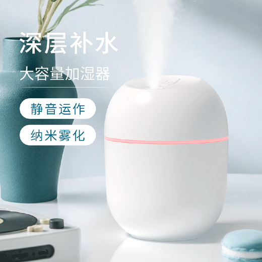 Behe Mini Humidifier Bedroom Home Office Desktop Car Low Noise Water Adding Small USB Air Humidifier Water Drop White Plug-in Model