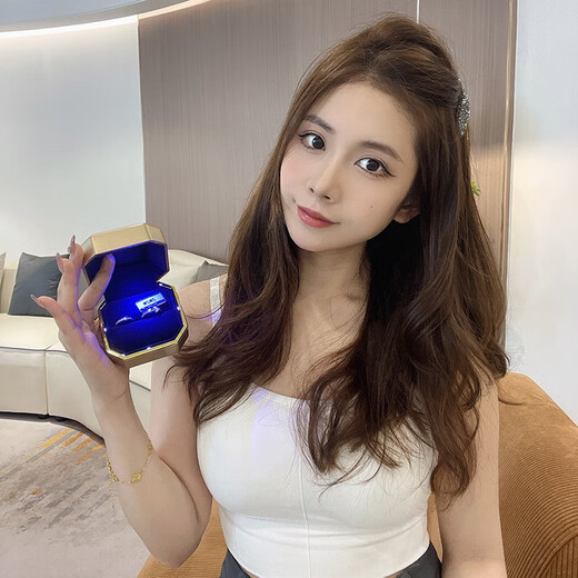 MZMZ Heartbeating Platinum Couple Ring pt950 Platinum Pair of Proposal Rings Valentine's Day Birthday Gift for Girlfriend Light Luxury Style - Heartbeating Pair of Rings (without engraving)