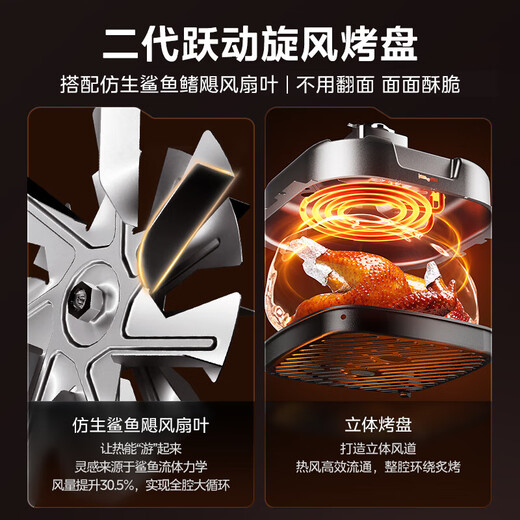 Midea air fryer fully automatic no-turn household large-capacity frying basket with visual window steam tender roasting no need to turn air fryer all-in-one fryer homemade millet rice crispy rice crisper intelligent electronic panel + visual window 5L KZC5089