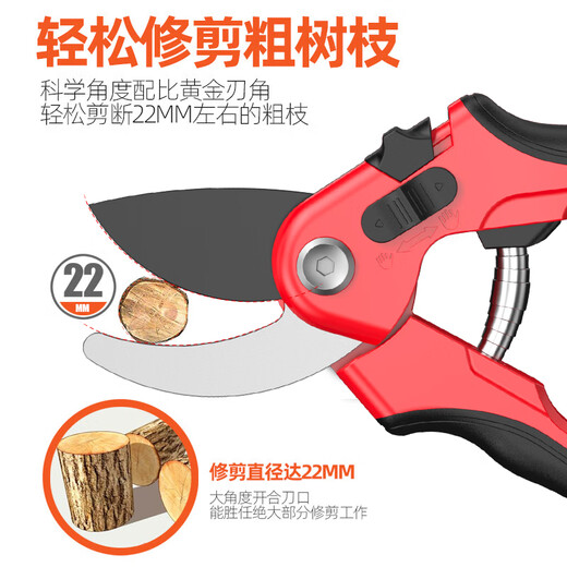 Prund fruit tree shears, garden flower pruners, branch scissors, household shears, gardening scissors tools, 8.5-inch pruning shears, labor-saving, rust-proof and wear-resistant