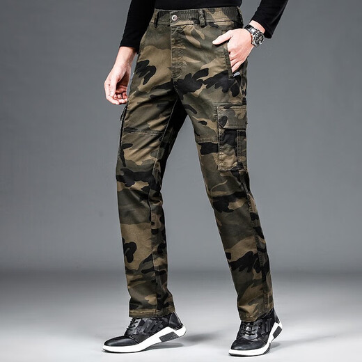 Jeep Spirit Spring und Herbst Herren lässige Hosen Herren Arbeithosen Mehrfachhose Lose großer Tarnhosen Männer Militärische grüne Hosen 9926 Militärgrün dickes Modell M 2 Fuß 2-2 Fuß 3
