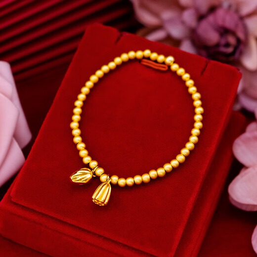 Fat Donglai's same style plain bracelet plated with 18K gold inherits the joy of two generations bracelet ethnic style lotus pod lotus bracelet two generations of joy bracelet