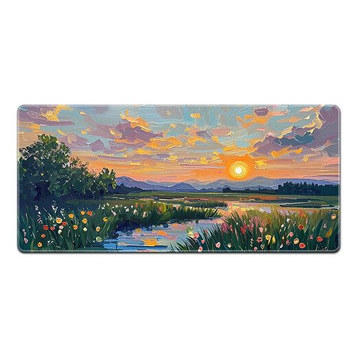 Ruqinlian Landscape Painting Series Mouse Painting Extra Large Oil Painting Men's and Girls' Dormitory Table Workstation Office Computer Desk Pad Key 12591 Wind Heights Ever Long 600mmX Width 300mmX Thickness 2mm