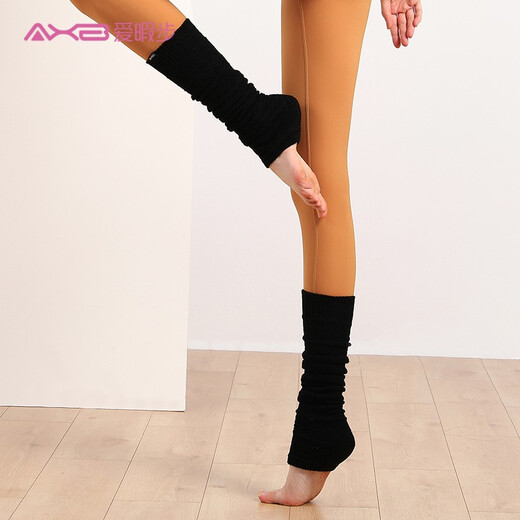 Aixiabu Yoga Socks Autumn and Winter Aerial High-end Pilates Stockings Ankle Ankle Leggings Warm Pile Socks Black A21WT03 One Size