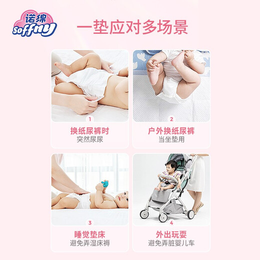 Nuomian Baby Care Padt Children's Urine PAD BRAINable Nuomian Grande tante PAD MENSTURE MENSTRUAL PAD URINE DISPOSIBLE 6-60 Tablettes 33 * 45cm Small [6 comprimés * 1 pack]