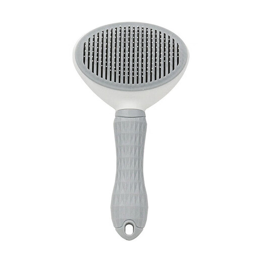 Pet comb, hair removal comb to remove floating hair, cleaning button comb for tying knots, general purpose for cats and dogs, gray 1 pc