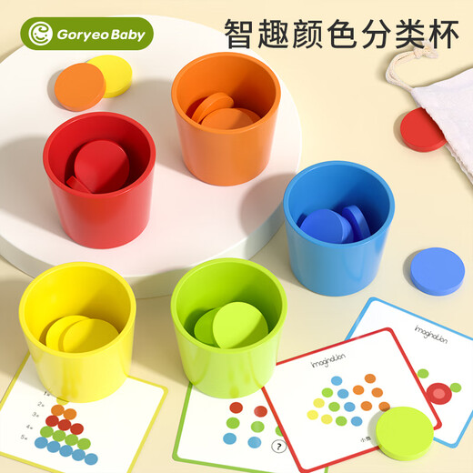 Goryeo baby (goryeo baby) montessori frühbildung Spielzeug baby verstehen farb klassifizierung cup kognitiver fokus fein bewegungstraining lehrungshilfen klassifizierung cup + digitales panel