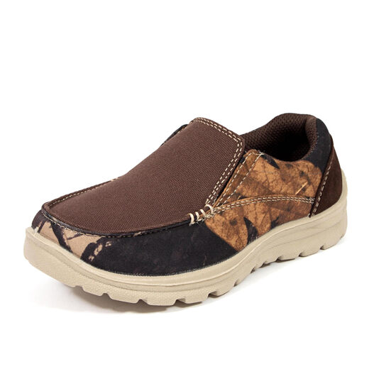Deer Stags children's loafers, comfortable, breathable and lightweight EVA insoles, unisex casual shoes Brown/Brown Camo 4 Big Kid