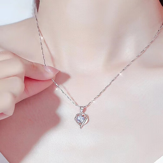Stephen's birthday gift platinum necklace for women platinum necklace moissanite luxury goods for girlfriend light luxury model S925 local warehouse/next day delivery light luxury model moissanite Ag