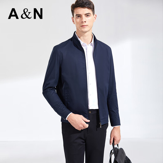 Antonio 100% cotton men's spring and autumn business jacket casual versatile jacket light jacket simple stand-up collar business style