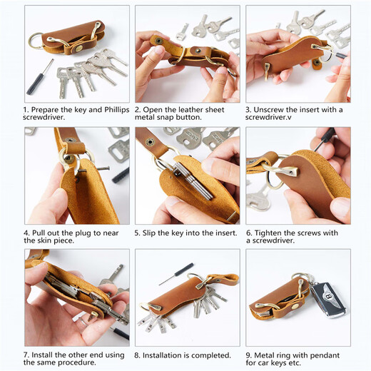 Patriot Crazy Horse Leder Key Pack für Männer und Frauen Retro -Stil echter Lederschlüsselpack einfach
