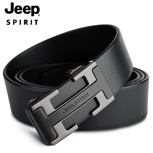 JEEP SPIRIT吉普皮带男士头层牛皮商务无牙内穿自动扣腰带真皮七夕礼物送男友