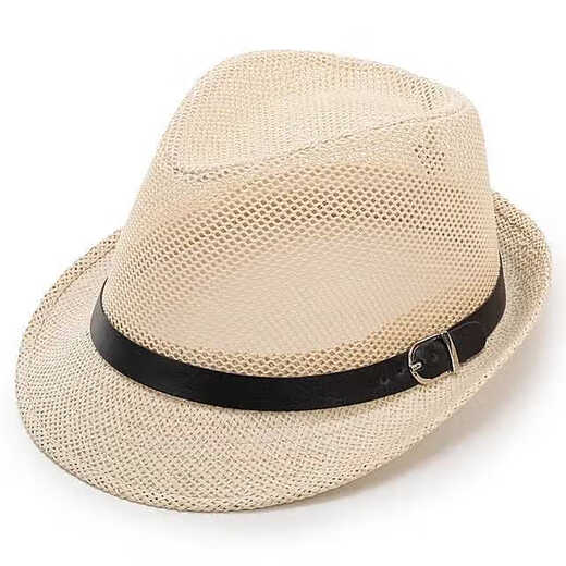 
Mozilan Spring and Summer Outdoor Casual Hat Men Men's Breathable Straw Jazz Hat Straw Hat Breathable Mesh Top Hat Coffee One Size 57-58cm