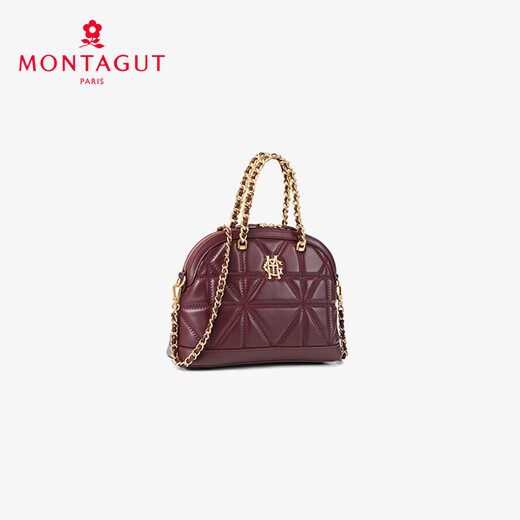 梦特娇（MONTAGUT）包包女包2025新款链条包手提小包贝壳包羊皮轻奢单肩斜挎包送女友 黑色RA612075101