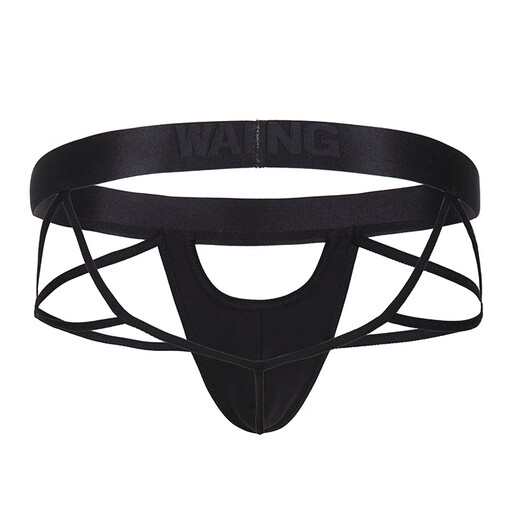 Pleasing the trend of fashionable personality T-string imitation leather U protruding arm T-pants men's underwear sexy and interesting pair 1042-SD-mesh style M suitable for 90-110Jin Jin is equal to 0.5 kg