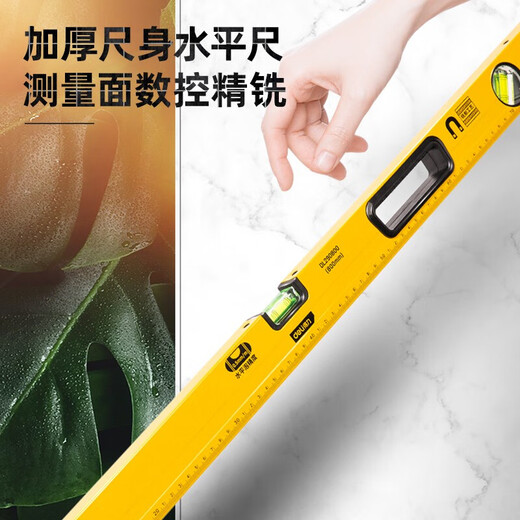 Deli level strong magnetic household high-precision solid multi-function ruler measuring level plumber DL290800 precision milled bottom level 800mm