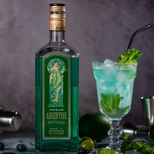 
Jerin Rudolph absinthe 70-degree spirit 700ml Czech original bottle imported foreign wine base wine Lijiao wine preparation wine Rudolph absinthe 700mL 1 bottle 70%vol