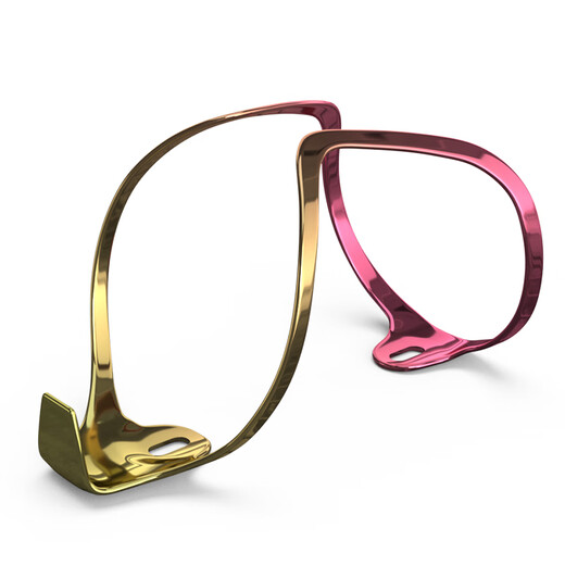 Enlee bicycle water bottle holder, mountain road bike ultra-light aluminum water bottle holder, bicycle outdoor riding gradient color water cup holder, cycling equipment accessories, U style gold (with screws)