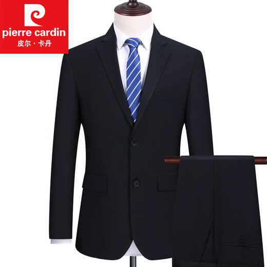 Pierre Cardin middle-aged suit men's suit business formal suit professional suit groom wedding suit dad knitted navy blue 2 buttons double slit 99 L 175/B 2 feet 7 waist