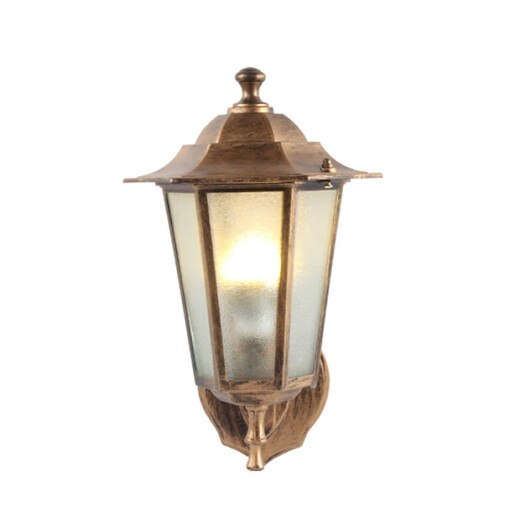FENGLANQ European wall lamp American staircase outdoor lamp aisle balcony courtyard waterproof outdoor retro wall lamp living room small bronze transparent glass + 9WLED