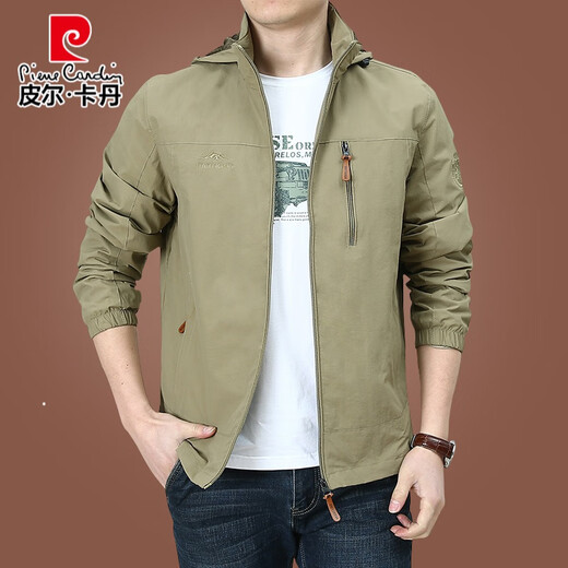Pier Cardin jacket jacket men's spring and autumn men's outdoor American windproof windbreaker men's autumn sports jacket dark blue 9888 without fleece XL