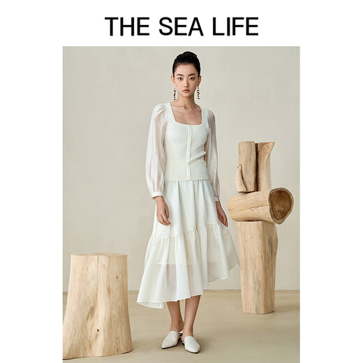 THE SEA LIFE欧海一生 荷叶边半身裙春季别致XC15262 冰淇淋色 S