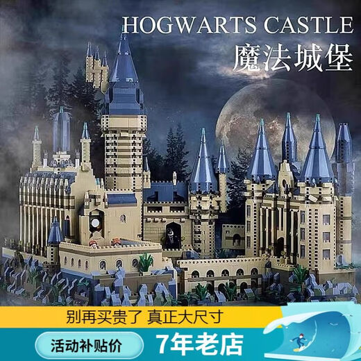 Le High Hogwarts Castle Building Blocks Magic Castle Model Architecture Boy 6-12 Puzzle-Montage-Spielzeug kleiner Schloss 3888 Partikel + 2 Figuren + Beleuchtung Countdown bis zum Ende des Subventionspreises [00:13:07]