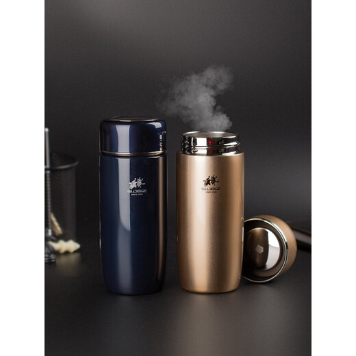 
All the way Yafu Yatai thermos cup for men and women large capacity children's water cup 304 stainless steel portable student cute light luxury gold blue 2694/350ml+ cup brush