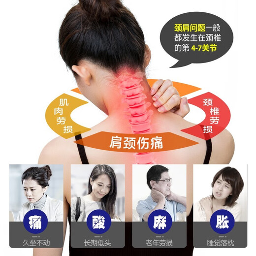 KONKA cervical spine massager Fugui bag neck and shoulder massage cervical spine instrument shoulder and neck massager neck kneading massager birthday gift luxury version + 15 levels 9 head pulse + 6 modes + charging + hot compress + vibration