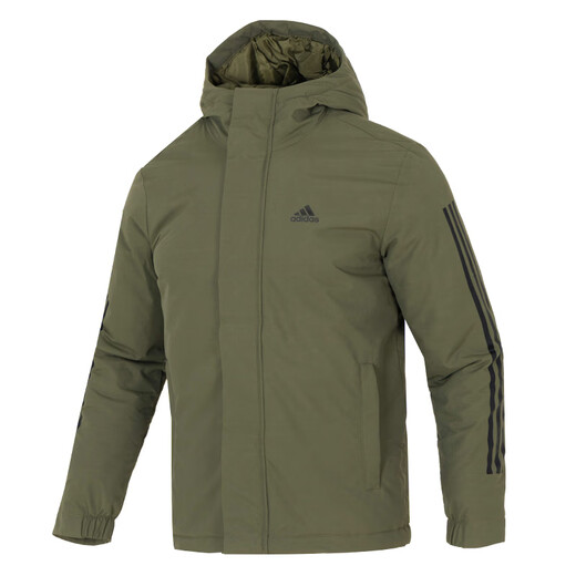 阿迪达斯 （adidas）外套男女棉服2024冬季新款户外防寒服宽松防风保暖连帽棉衣运动服 IV9230/岩层橄榄绿 M