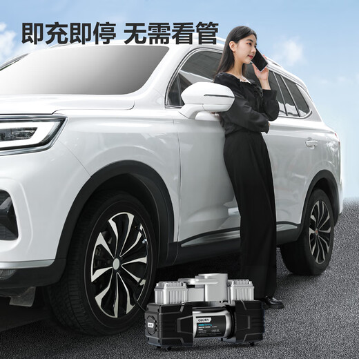 Deli (deli) dual 30-cylinder car air pump car Xiaomi su7 can use digital display air pump tire pressure detection inflatable treasure