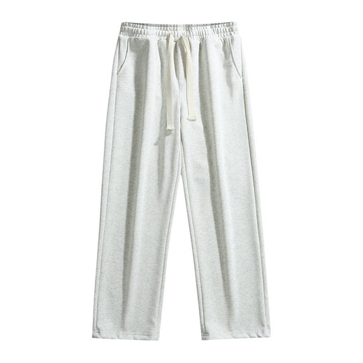 FANTA Hua cotton heavy hemming style spring and autumn men's straight casual sports trousers Hong Kong style loose Anta 660 white flower gray Hailanzhi 4XL