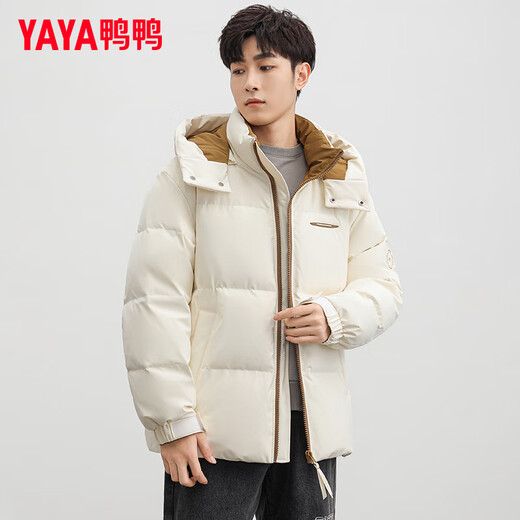 
YAYA Wang Yibo same off-season down jacket for men's short winter new urban fashion casual warm jacket HY off-white L