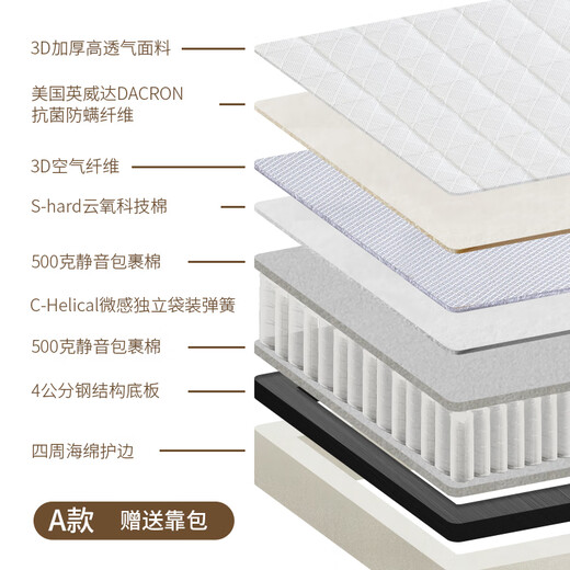 Dragon et Phoenix Mattress Xibao Cadre de lit de chevet respirant 3d Spring Mattret Apartment Modern Intégré Lite intégré 1,8m x 2m avec matelas Xibao A Type 33CM: Modérément doux 5cm pied 1350 * 2000