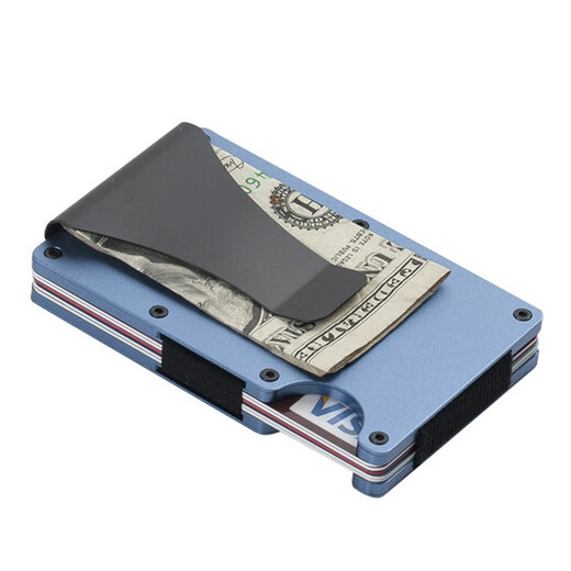 Parsondi Light Luxury Brand Anti-theft Men's Multi-function Card Clip Anti-magnetic Metal Aluminum Card Box Credit Card Wallet Card Wallet Silver