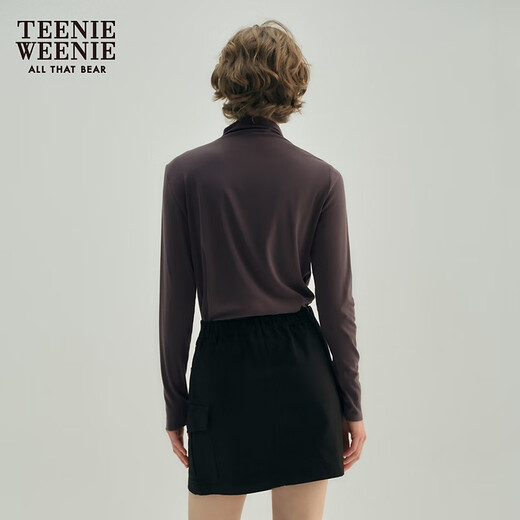 Teenie Weenie bear autumn and winter casually cut heating muscle base layer gray T-shirt white top base layer for women anthracite M (165)